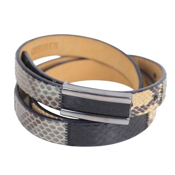 The Worth Collection BLACK GRAY GENUINE PYTHON 3/4\
